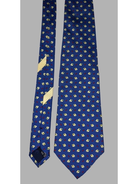 Salvatore Ferragamo Other - Salvatore Ferragamo Silk Tie Blue Bunny Rabbit Floral Novelty Made in Italy